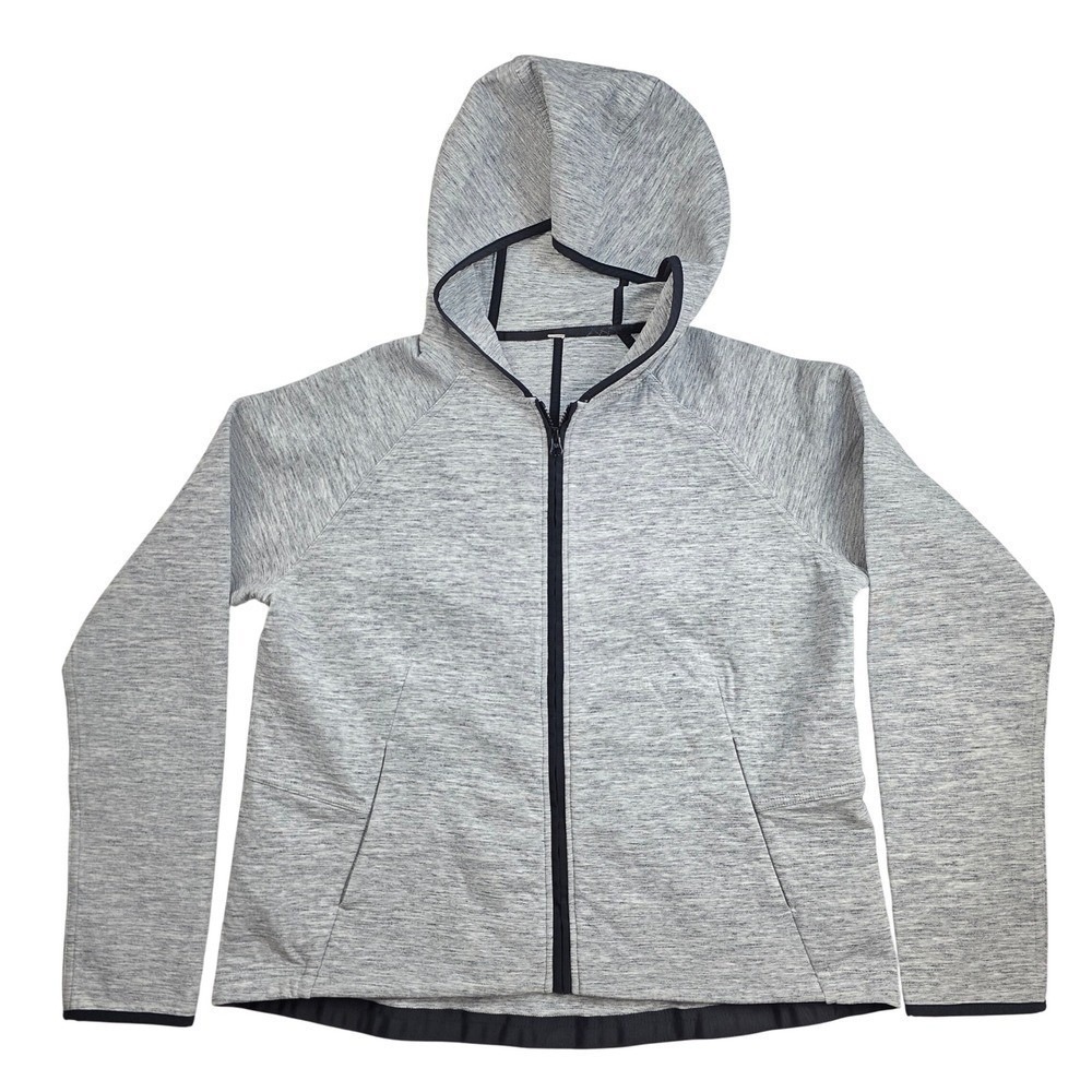 Lululemon Athleisure Gray Heathered Full Zip Hoodie Jacket Size 10